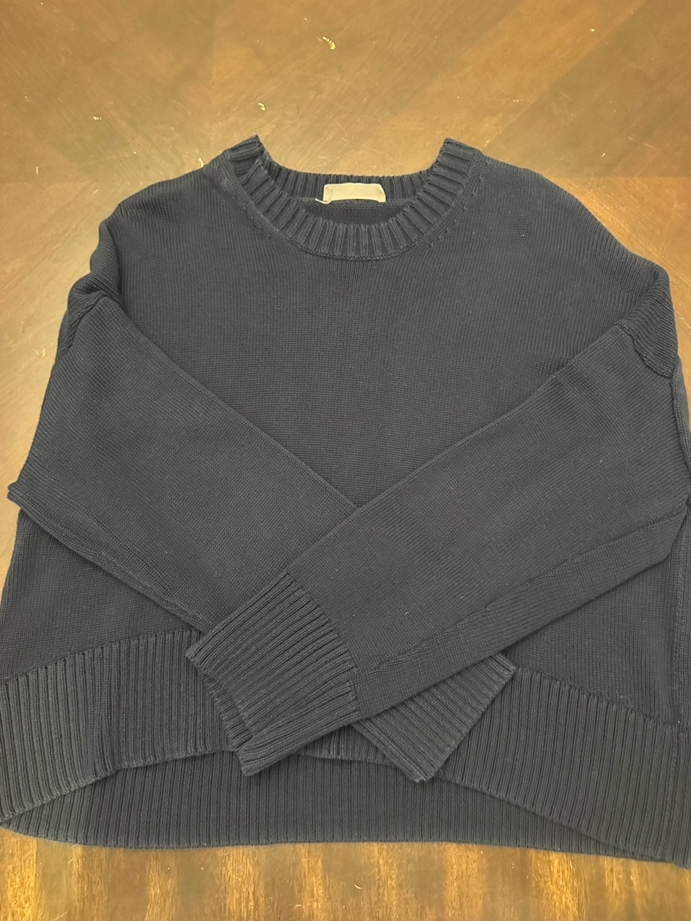 Everlane Navy Ribbed Knit Sweater - Crewneck